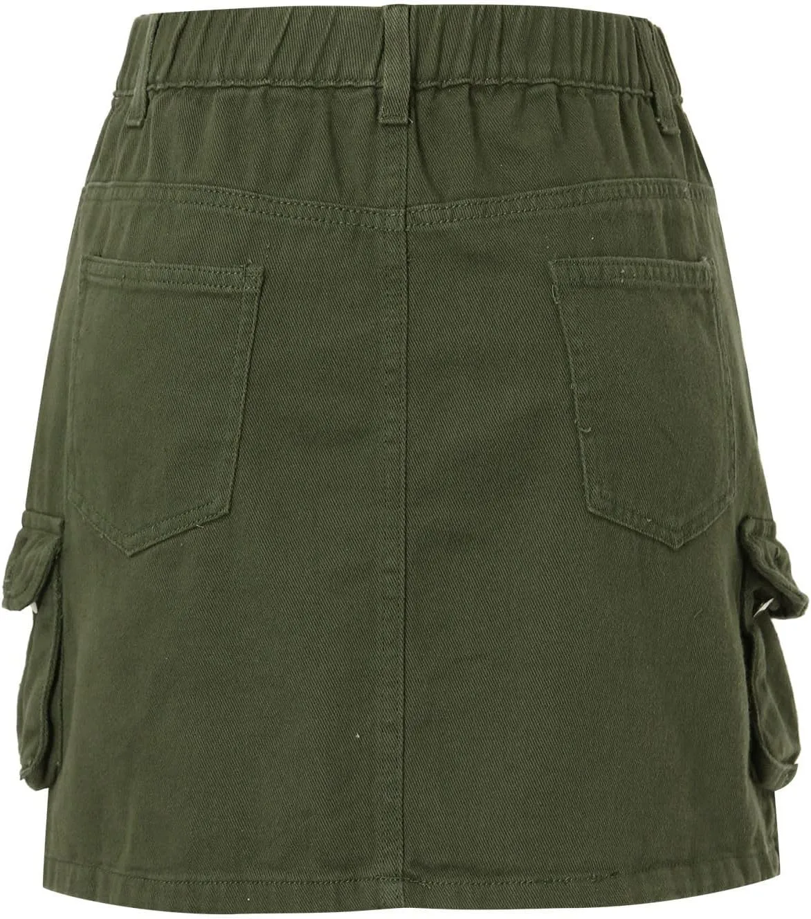 Women's Mini Cargo Skirts Solid Color Casual Low Waist Short Denim Jean Skirt with Pocket Women Denim Skirt