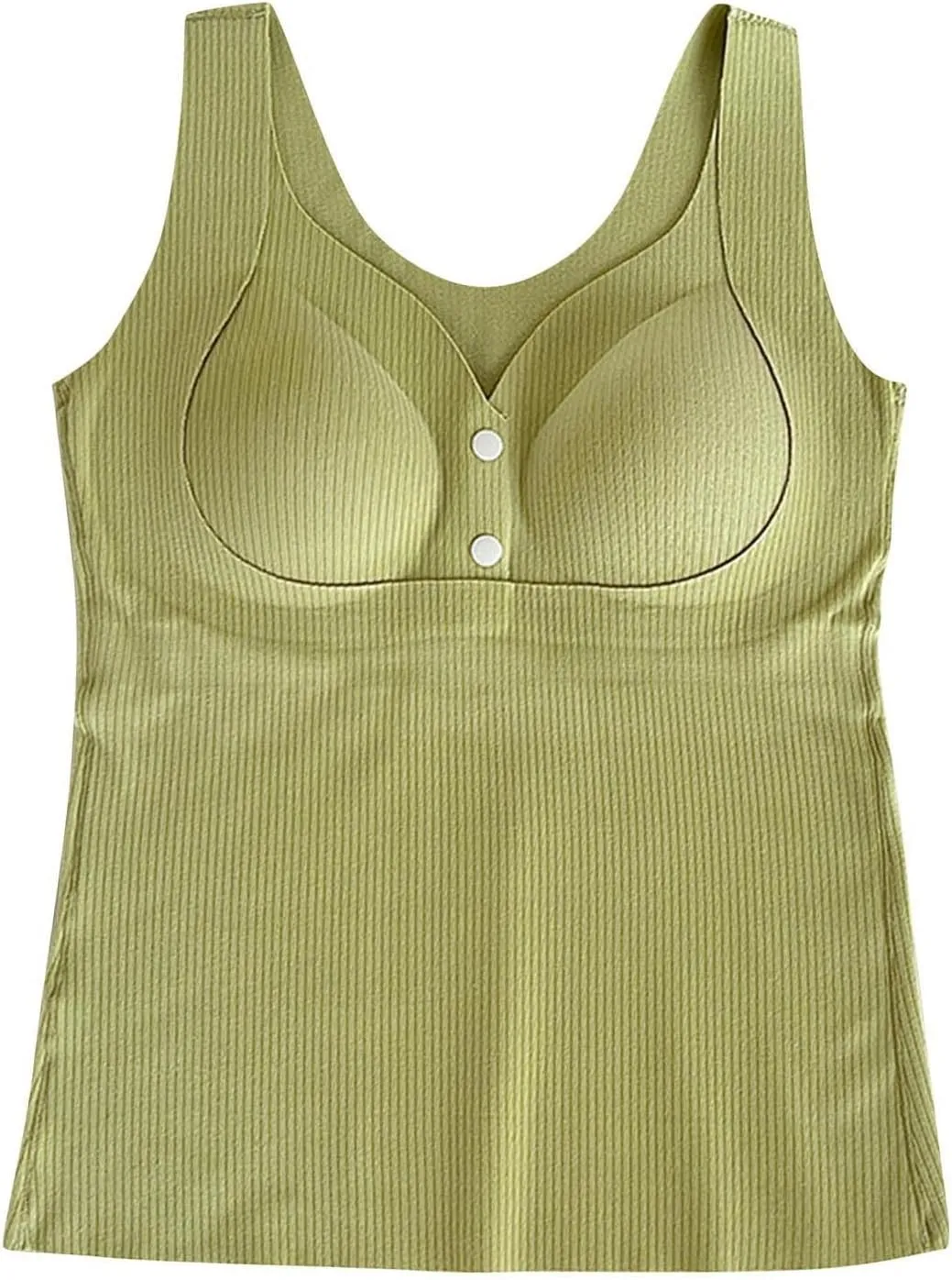 Womens Nursing Tank Tops Built in Bra for Breastfeeding Maternity V-Neck Button Up Camisole Brasieres
