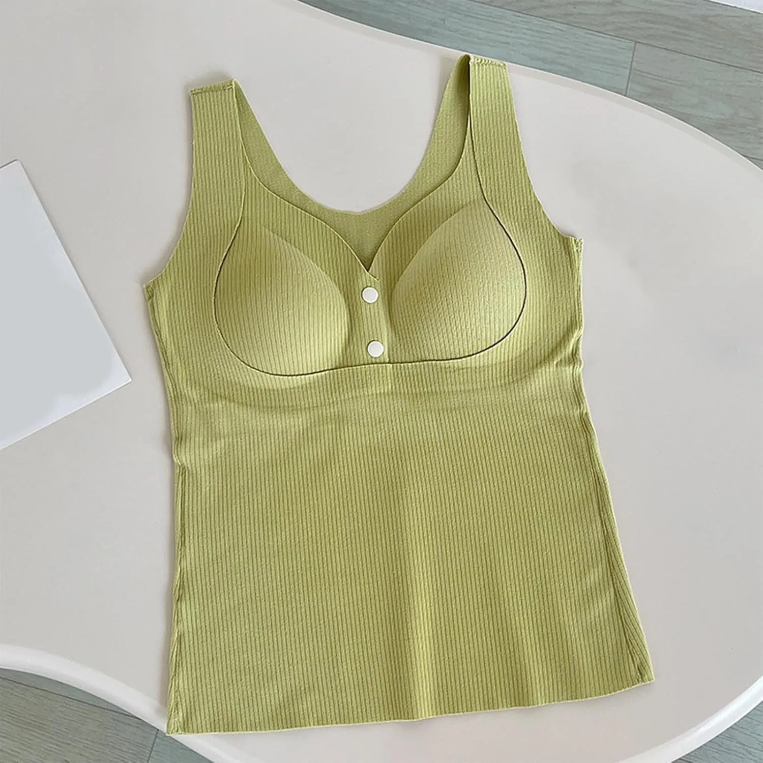 Womens Nursing Tank Tops Built in Bra for Breastfeeding Maternity V-Neck Button Up Camisole Brasieres