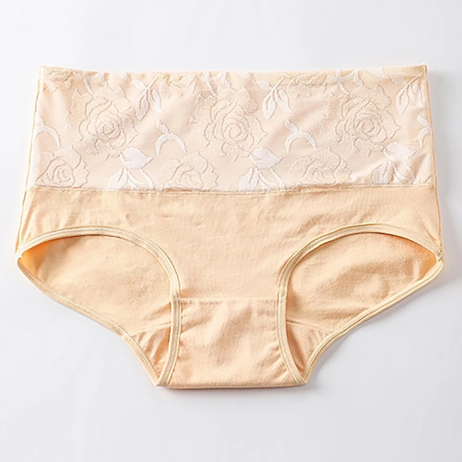 Womens Oversized Rose Printed Panties High Waist Lift Up Panty Seamless Elastic Breathable Cozy Briefs Underpants