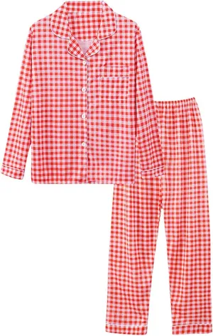 Womens Pajama Sets Pajamas Women Autumn and Winter Long Sleeve Lapel Vest Suit Trousers Printed Loungewear Sleepwear