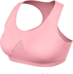 Women's Seamless Sports Bra with Mesh Stretchy Racerback Lightweight Breathable Comfortable Activewear Yoga Bralette