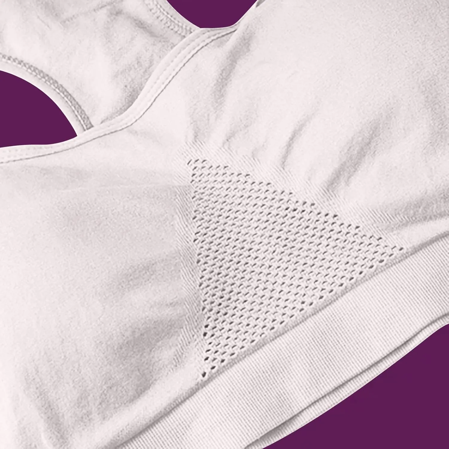 Women's Seamless Sports Bra with Mesh Stretchy Racerback Lightweight Breathable Comfortable Activewear Yoga Bralette