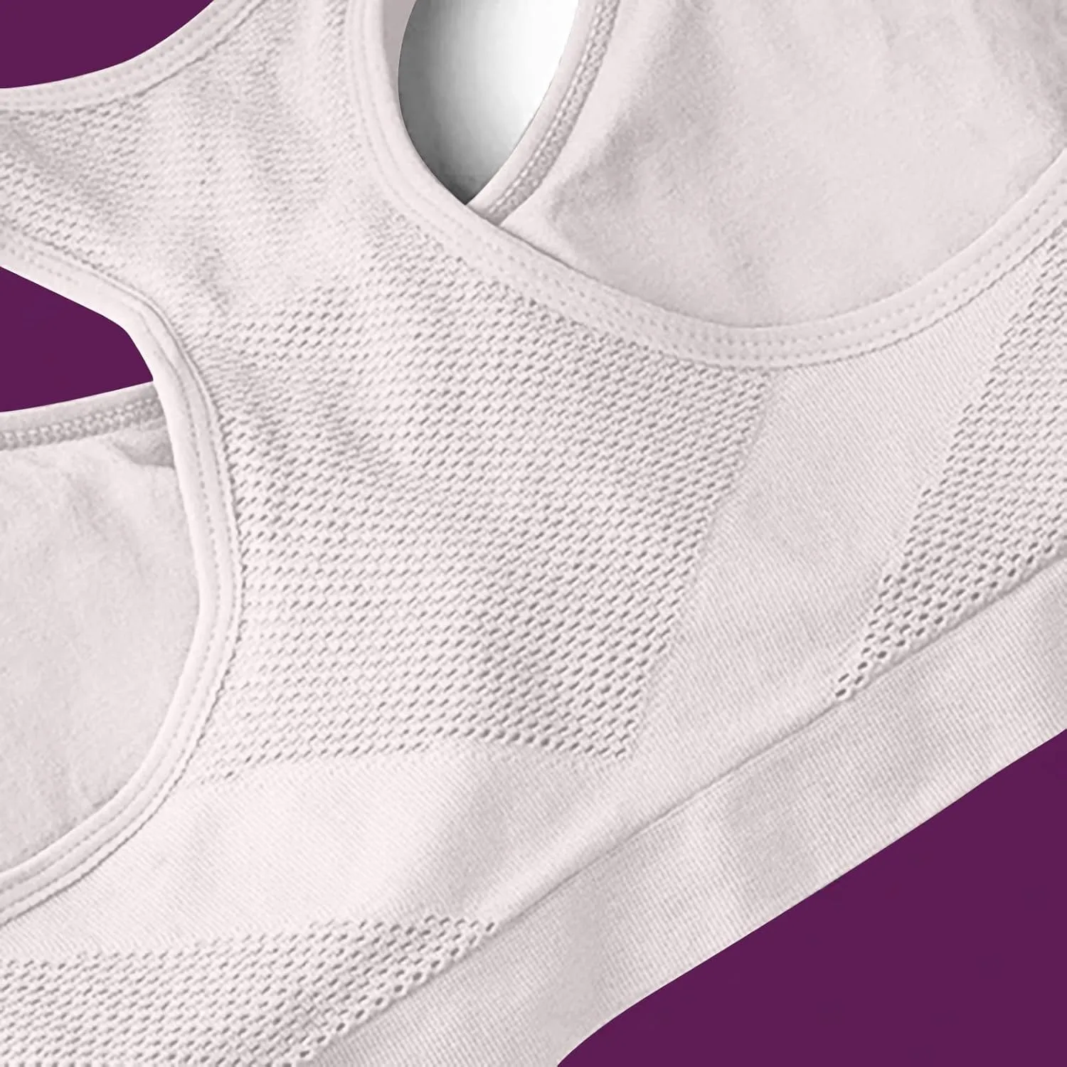 Women's Seamless Sports Bra with Mesh Stretchy Racerback Lightweight Breathable Comfortable Activewear Yoga Bralette