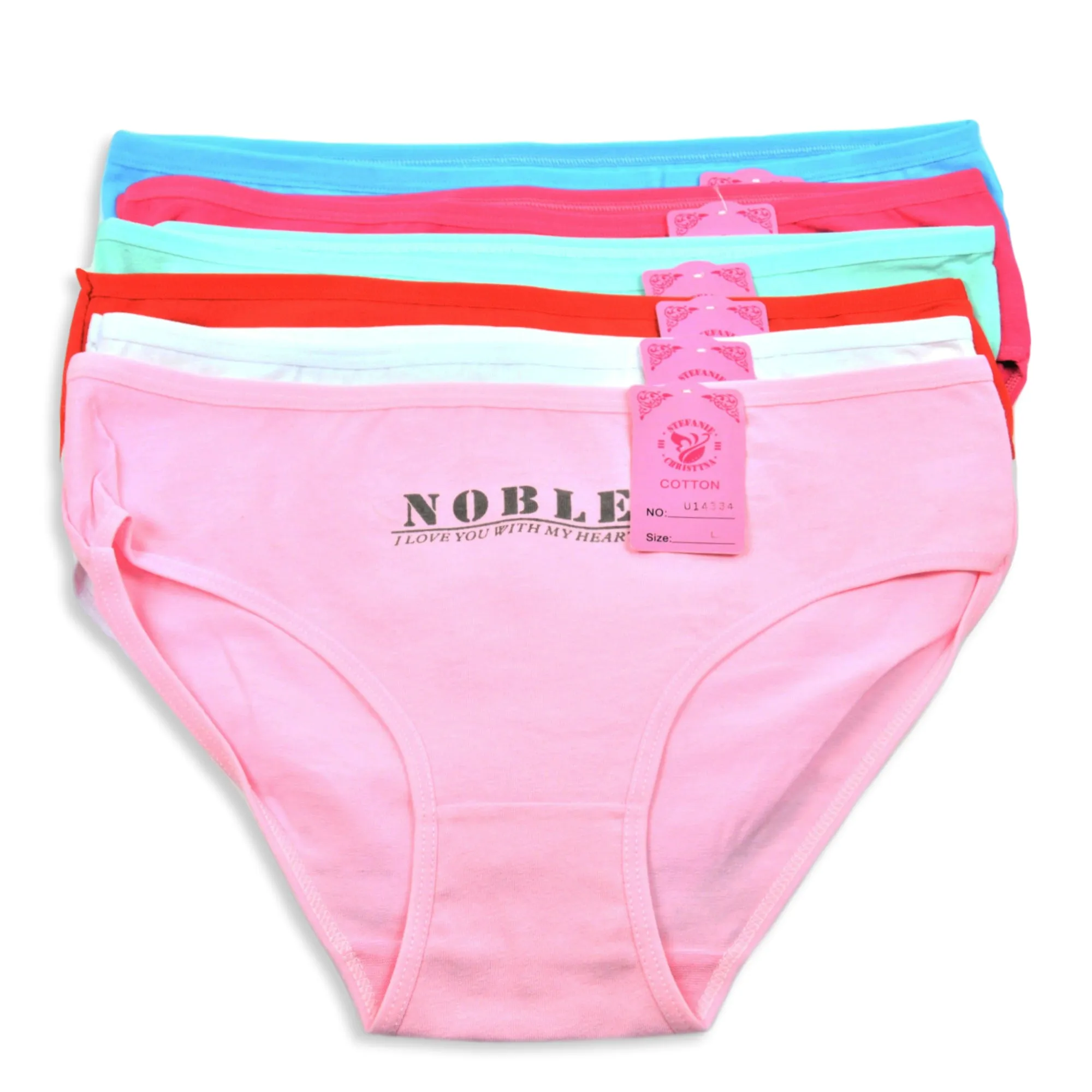Women's Set of 6 Soft Cotton Blend Hipster Panties