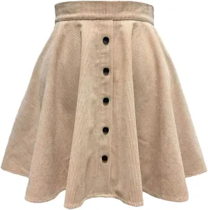 Women's Sexy Pleated Mini Skirts Women High Waist Single Breasting Casual A-Line Skirts