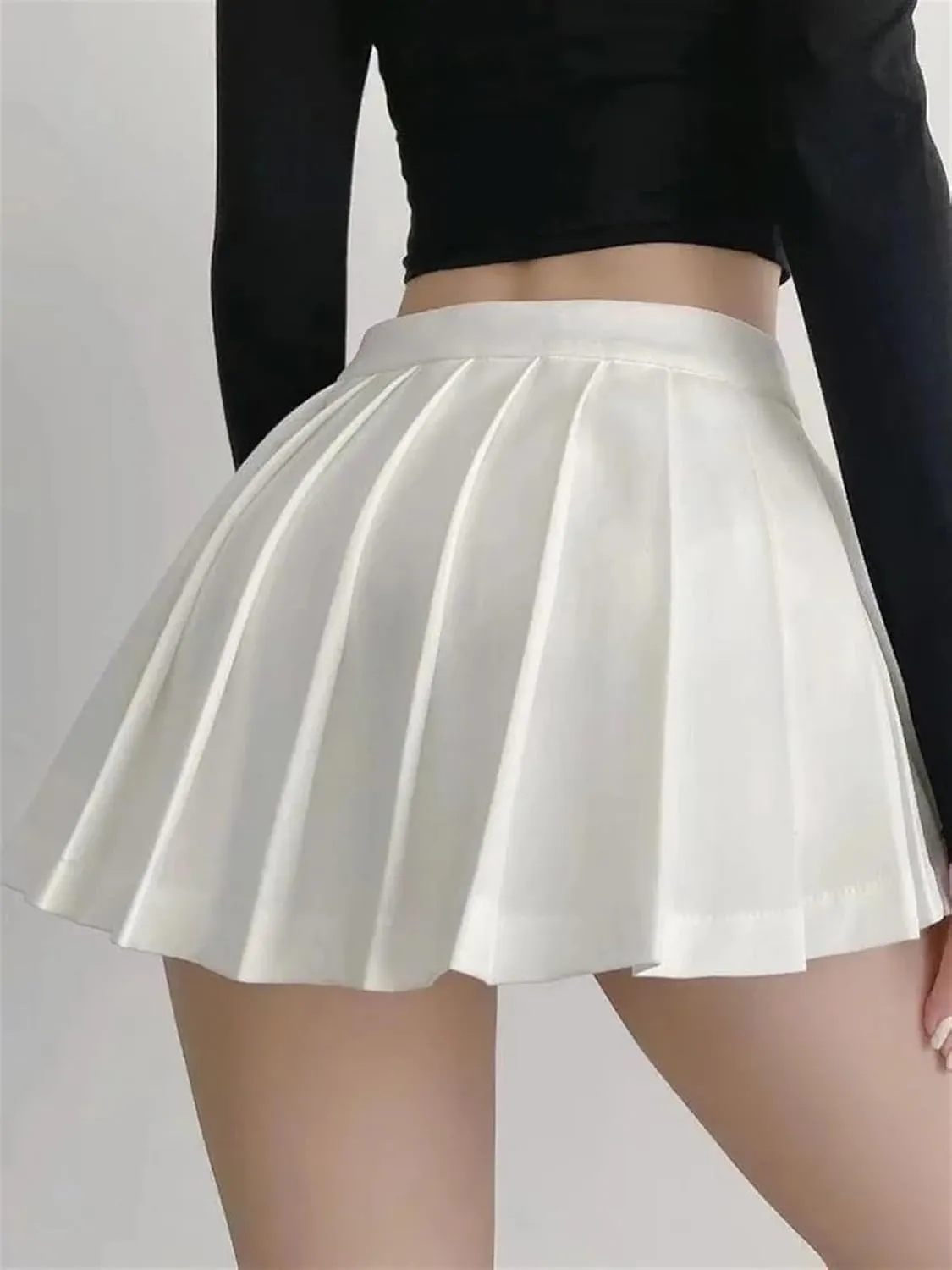 Womens Sexy Pleated Skirts High Waist Summer Vintage Mini Skirts Tennis Student White Designed Dance Skirt