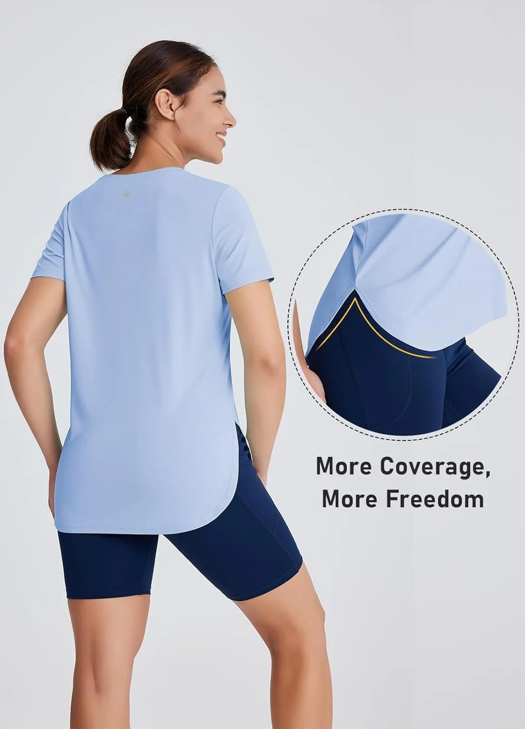 Women's Short Sleeve Workout Tops Moisture Wicking Cooling Shirts UV Protection Quick Dry Athletic Activewear