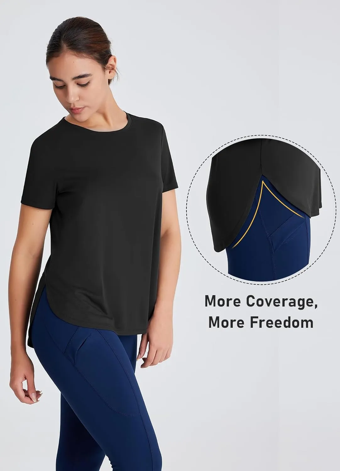 Women's Short Sleeve Workout Tops Moisture Wicking Cooling Shirts UV Protection Quick Dry Athletic Activewear