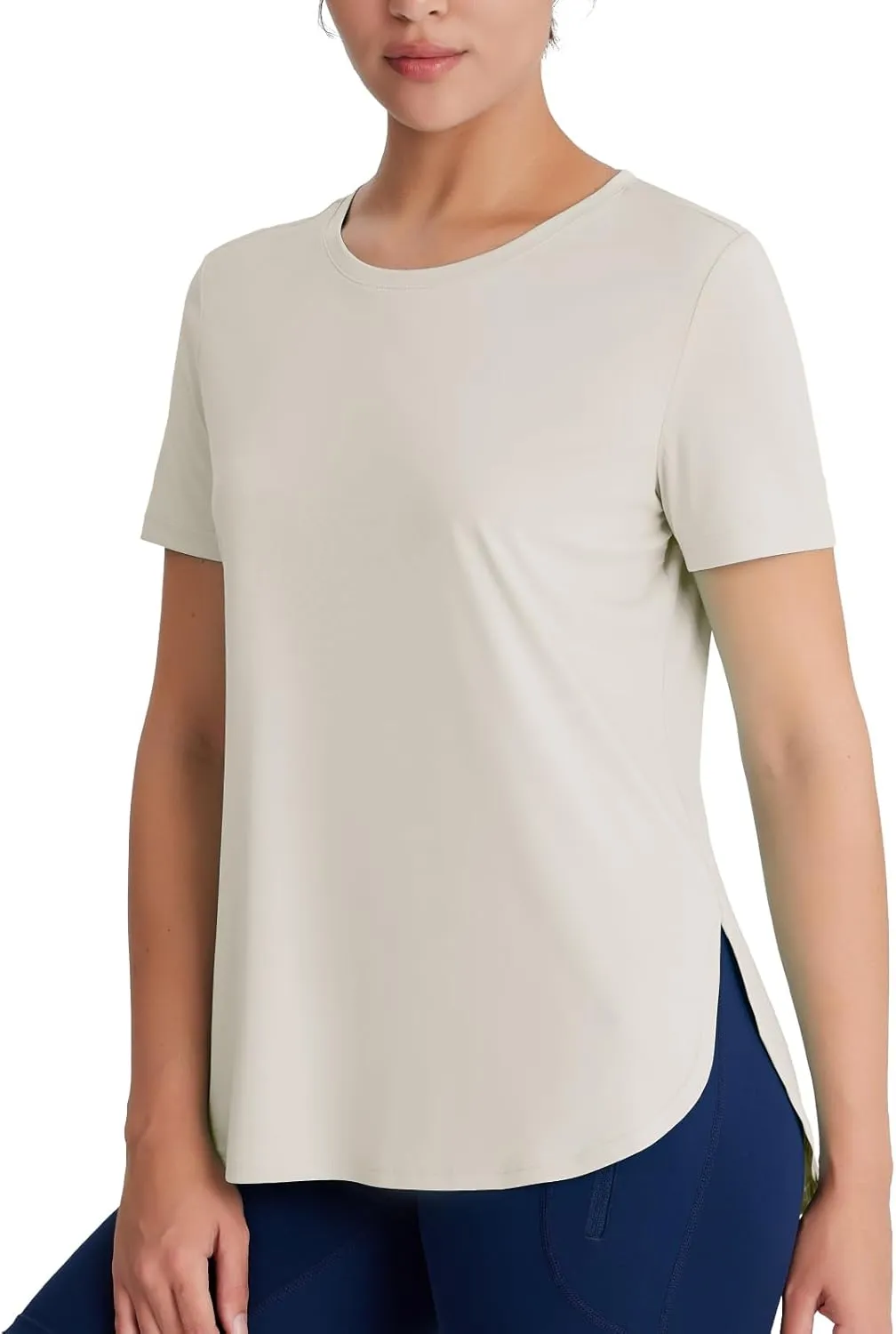 Women's Short Sleeve Workout Tops Moisture Wicking Cooling Shirts UV Protection Quick Dry Athletic Activewear