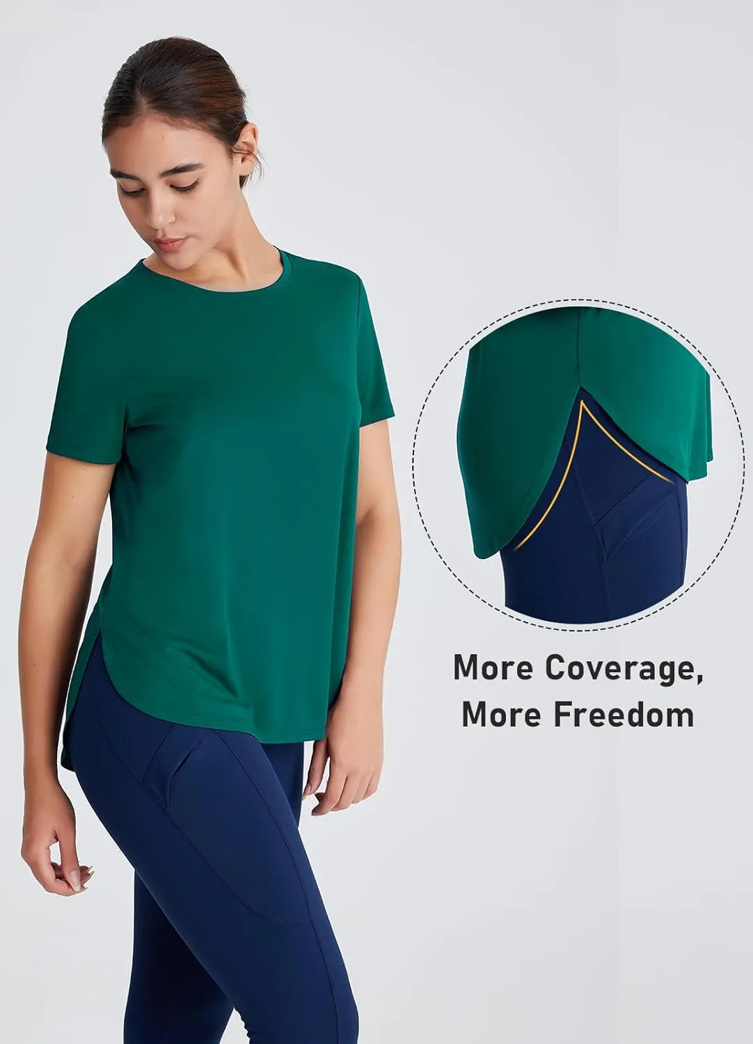 Women's Short Sleeve Workout Tops Moisture Wicking Cooling Shirts UV Protection Quick Dry Athletic Activewear