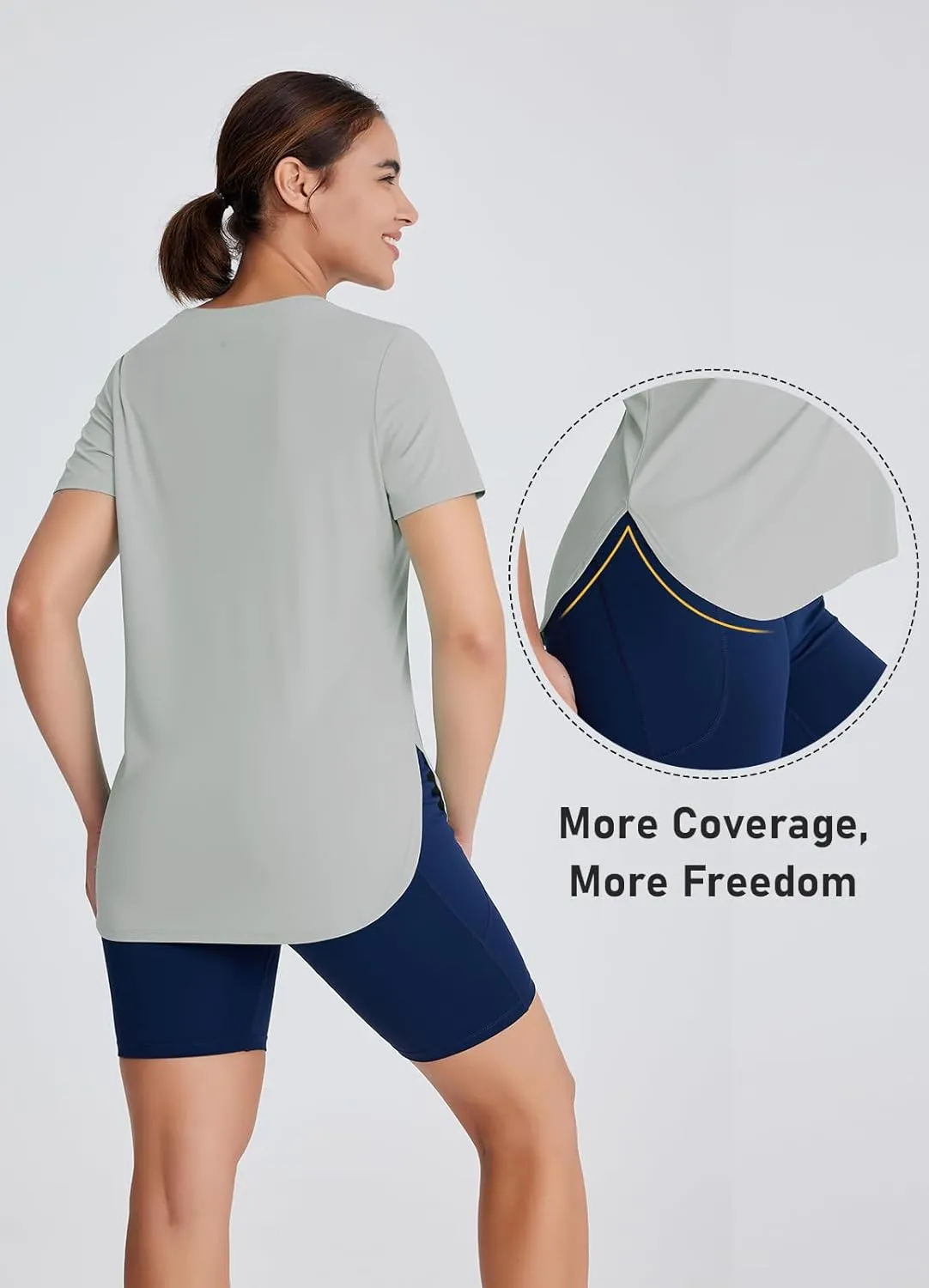 Women's Short Sleeve Workout Tops Moisture Wicking Cooling Shirts UV Protection Quick Dry Athletic Activewear