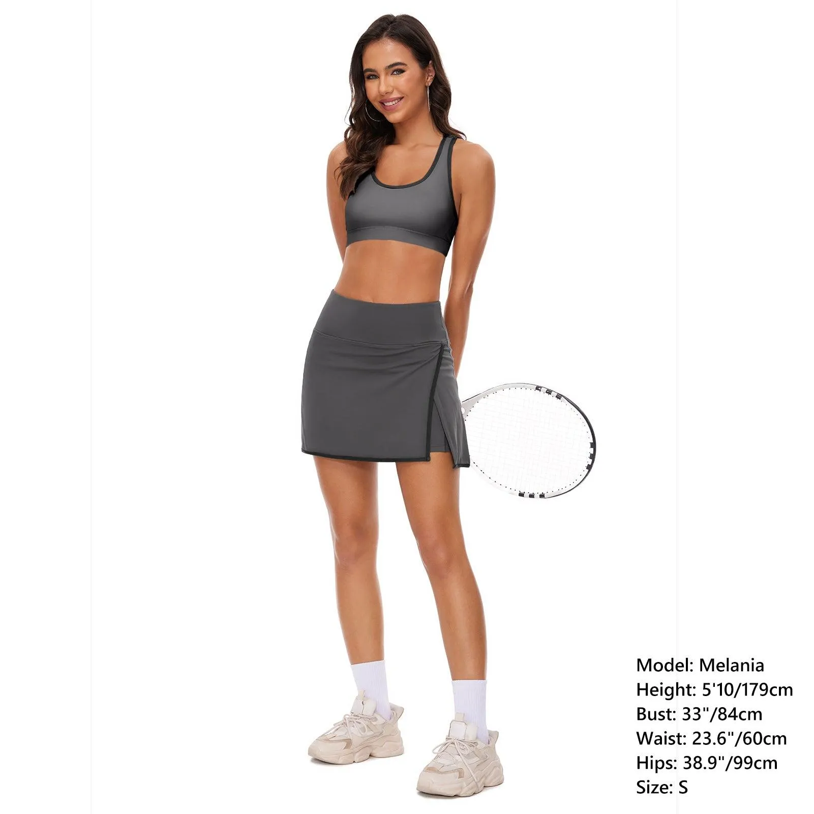 Women's Side Slit Tennis Skirts with Shorts LB17W
