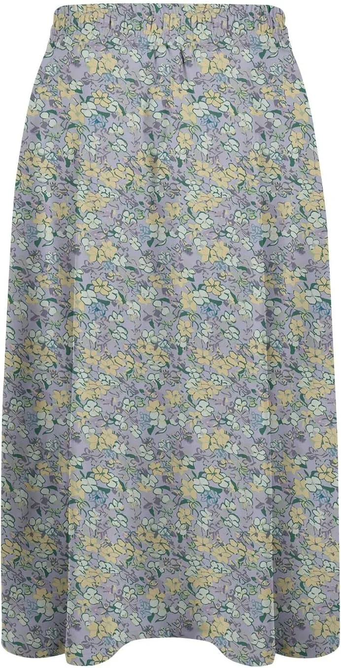 Womens Skirts Summer Midi Skirt Drawstring High Waisted Knee Length Skirt Pleated A-Line Swing Skirts with Pockets