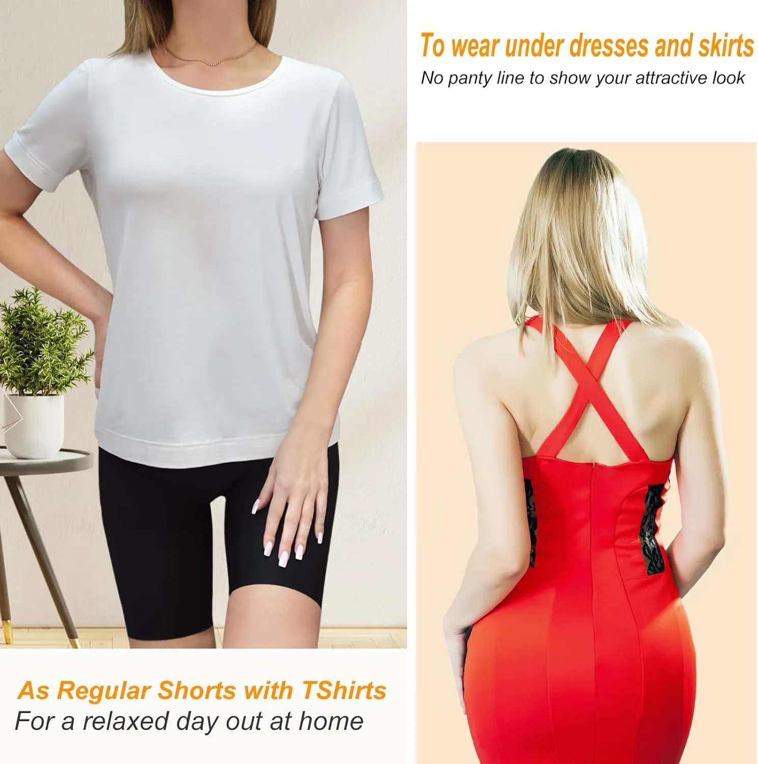 Women's Slip Shorts for Under Dresses Anti Chafing High Waisted Seamless Smooth Shorts