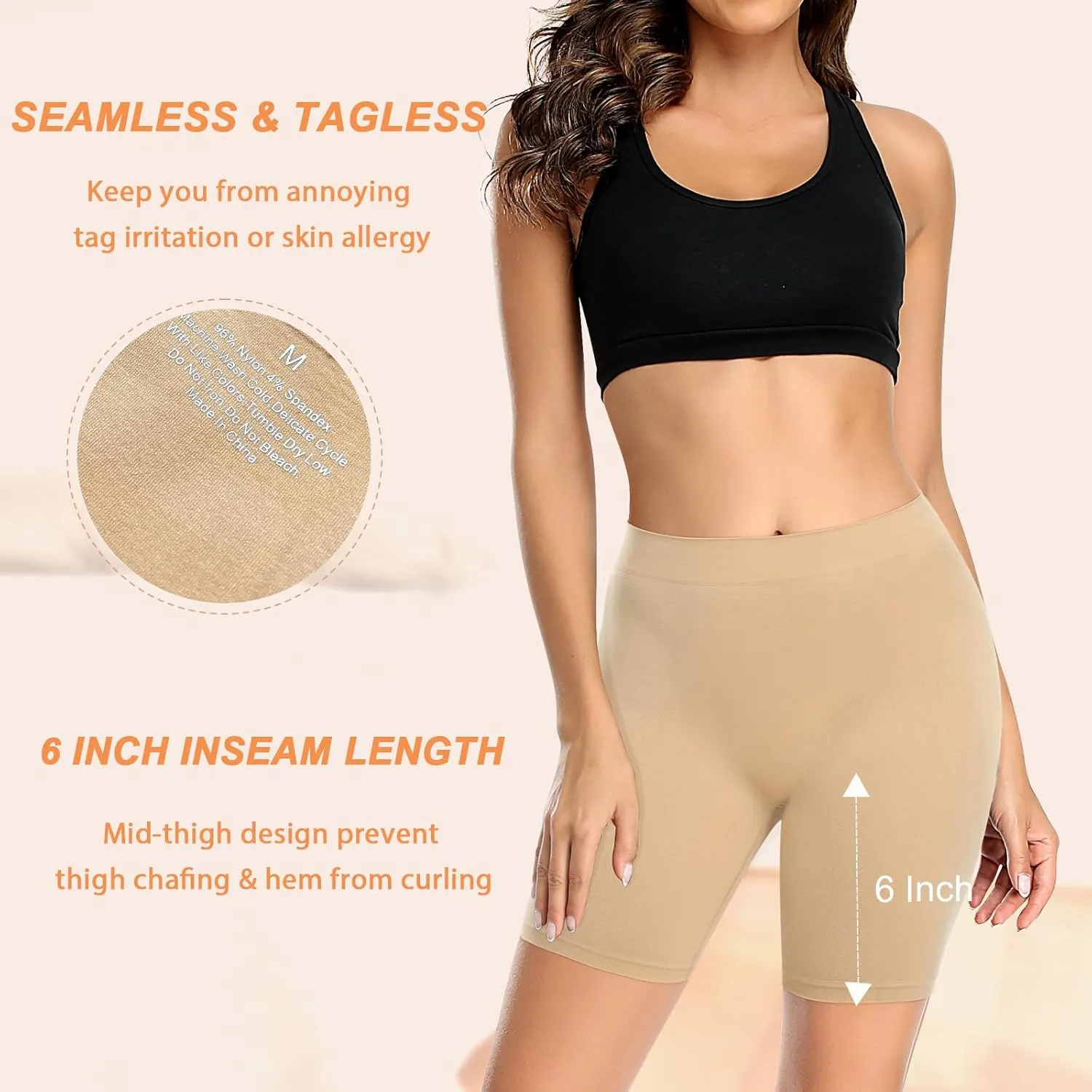 Womens Slip Shorts for Under Dresses Smooth Anti Chafing Underwear Seamless Safety Under Shorts