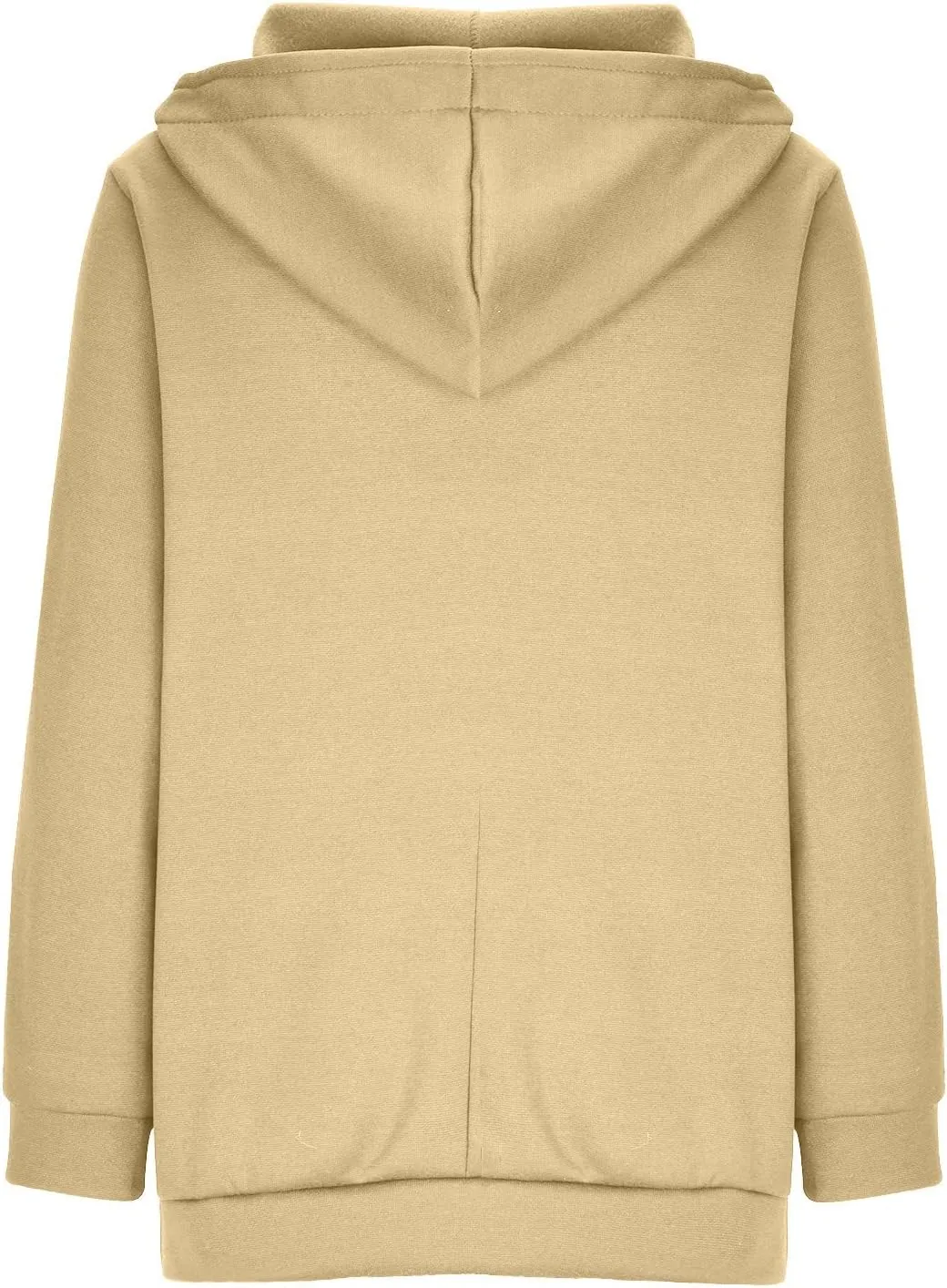 Women's Solid Color Hoodie Zip Up Hooded Sweatshirts Zipper Long Sleeve Tops Fall Coats Plus Size Jacket with Pockets