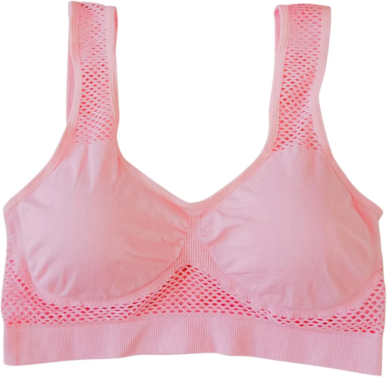 Women's Sports Bra with Mesh Comfort Supportive Exercise Stretchy Breathable Activewear Lightweight Sports Bralette