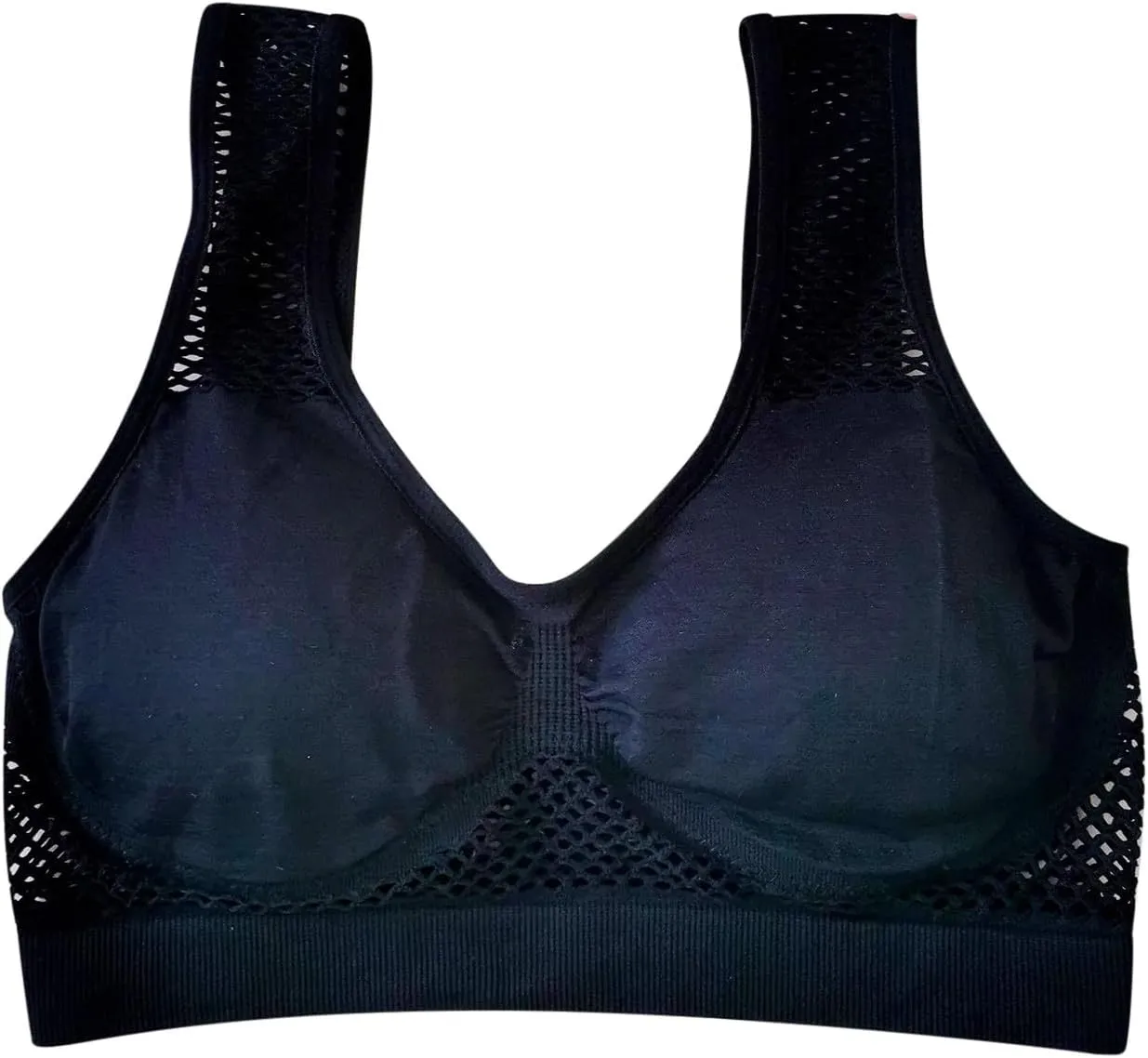 Women's Sports Bra with Mesh Comfort Supportive Exercise Stretchy Breathable Activewear Lightweight Sports Bralette