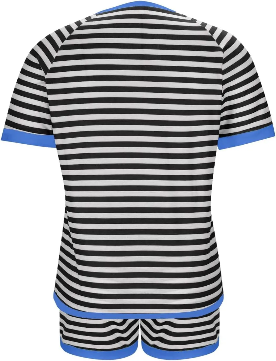 Womens Summer 2 Piece Sets Striped Short Sleeve T Shirts and Shorts Loungewear Matching Set With Pockets Tracksuit