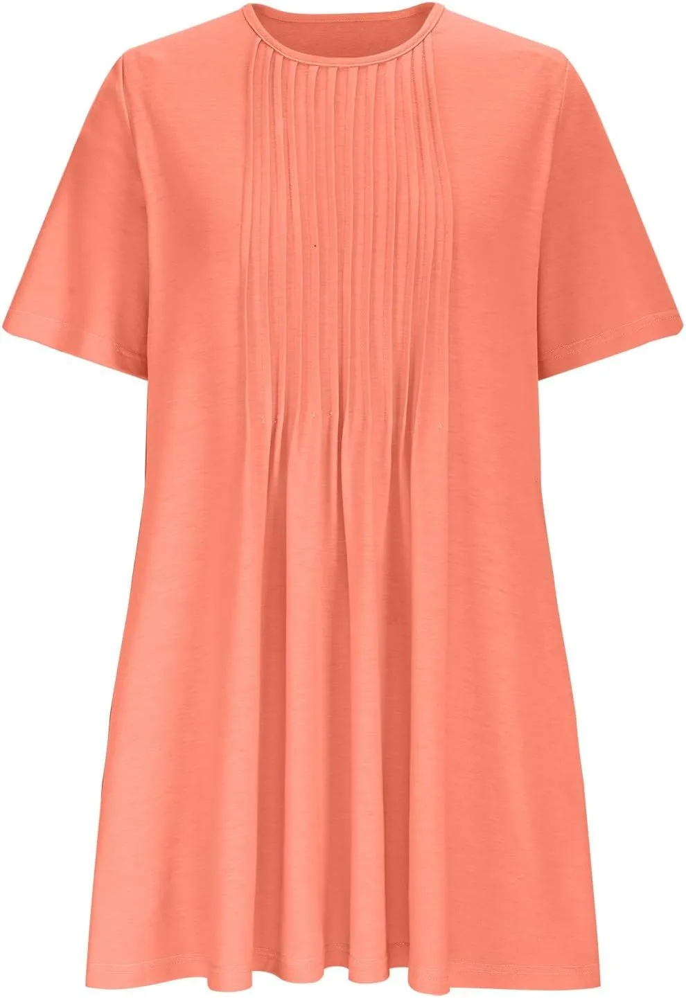 Women's Summer Dresses Pleated Dressy Casual Scooped Neck Beach Vacation T-Shirts Dresses Fashion Short Tunic Dresses