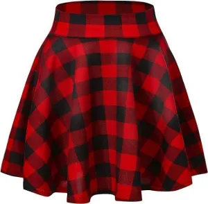 Women's Summer High Waisted Skirts Tummy Control Pleated Athletic Skirts Mini Dress