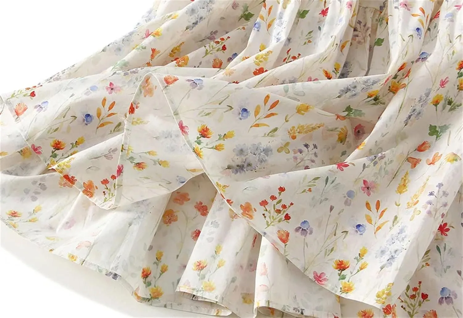 Women's Summer Printed Slim Fit A-Line Skirts High Waisted All Match Midi Length Skirts