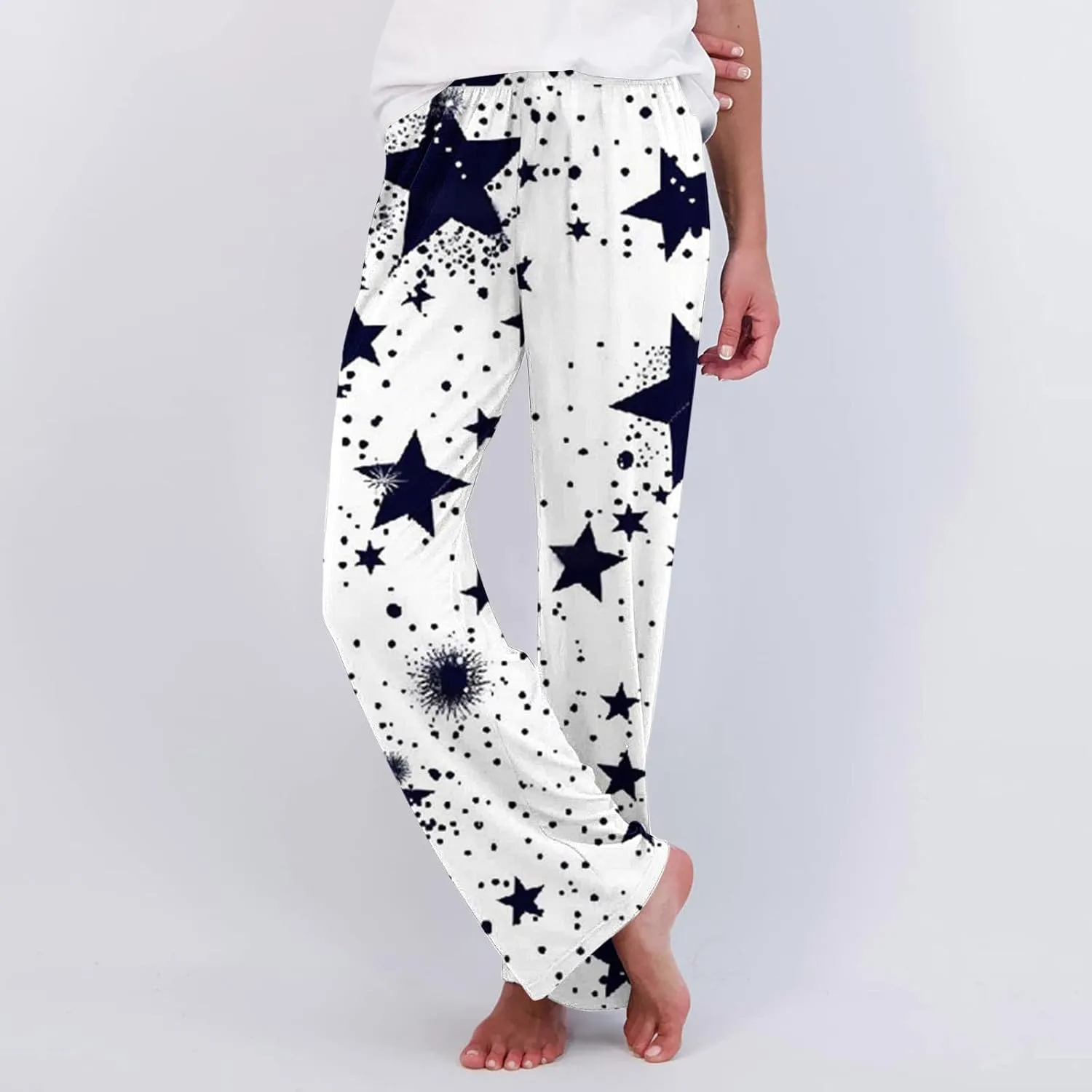 Womens Ultra-Soft Comfy Lounge Pants Loose Elastic Waist Pajamas Bottoms Stretch Funny Graphic Printed Sleepwear