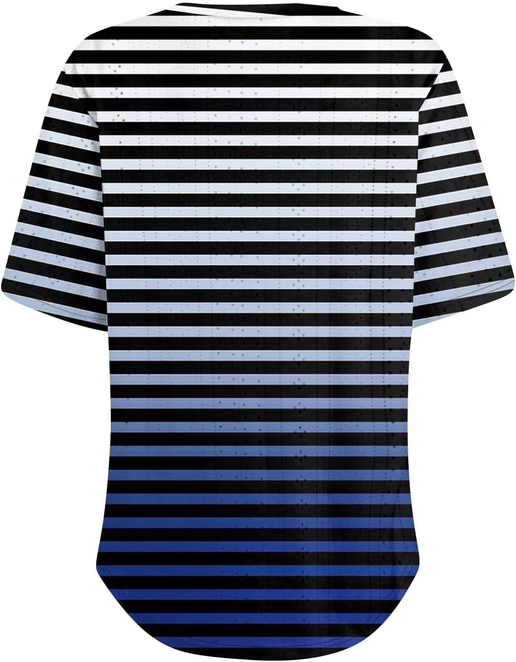 Womens V Neck Short Sleeve T Shirts 2025 Gradient Striped Print Casual Tops Loose Fit Basic Tees with Curved Hem