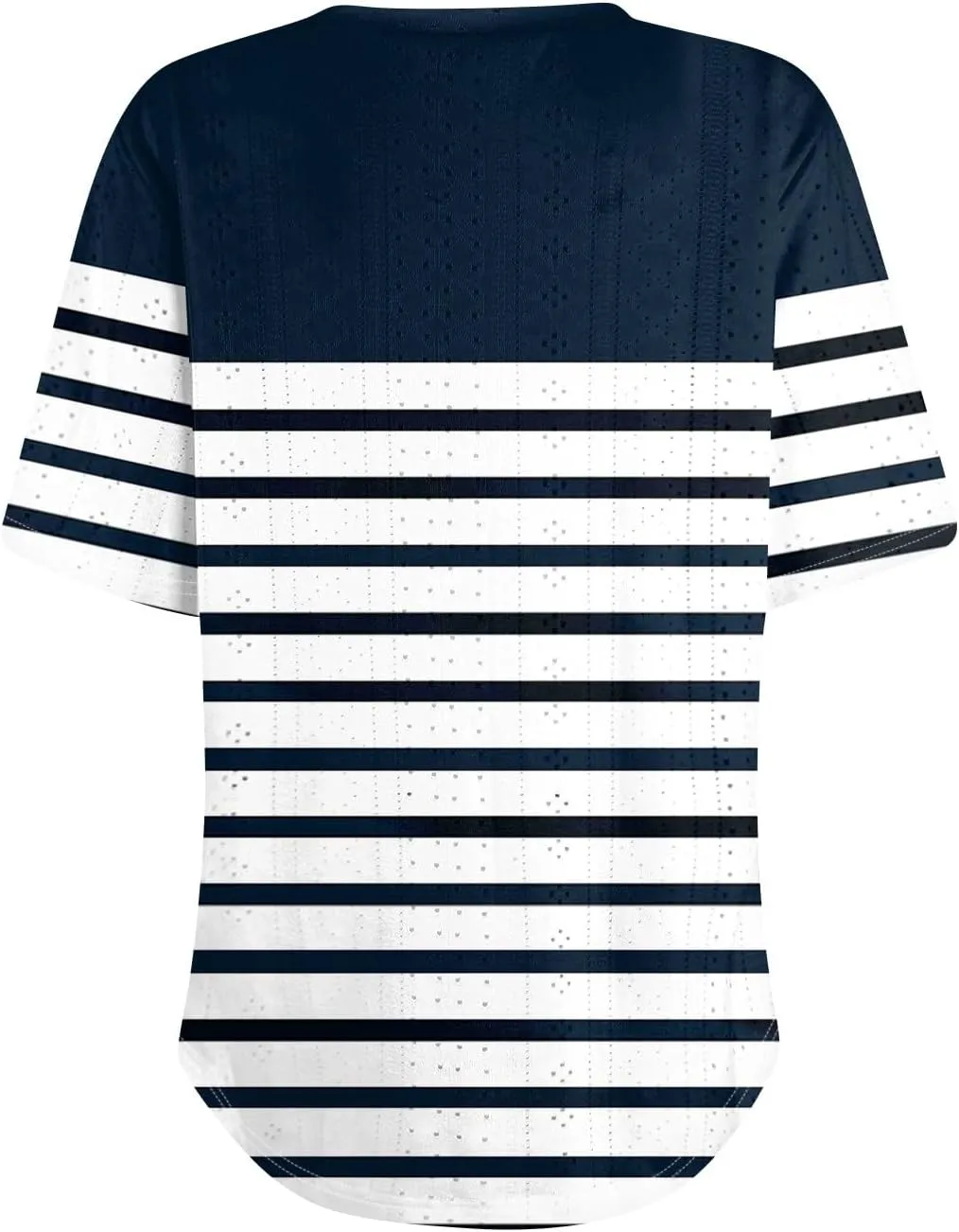 Womens V Neck Short Sleeve T Shirts 2025 Gradient Striped Print Casual Tops Loose Fit Basic Tees with Curved Hem