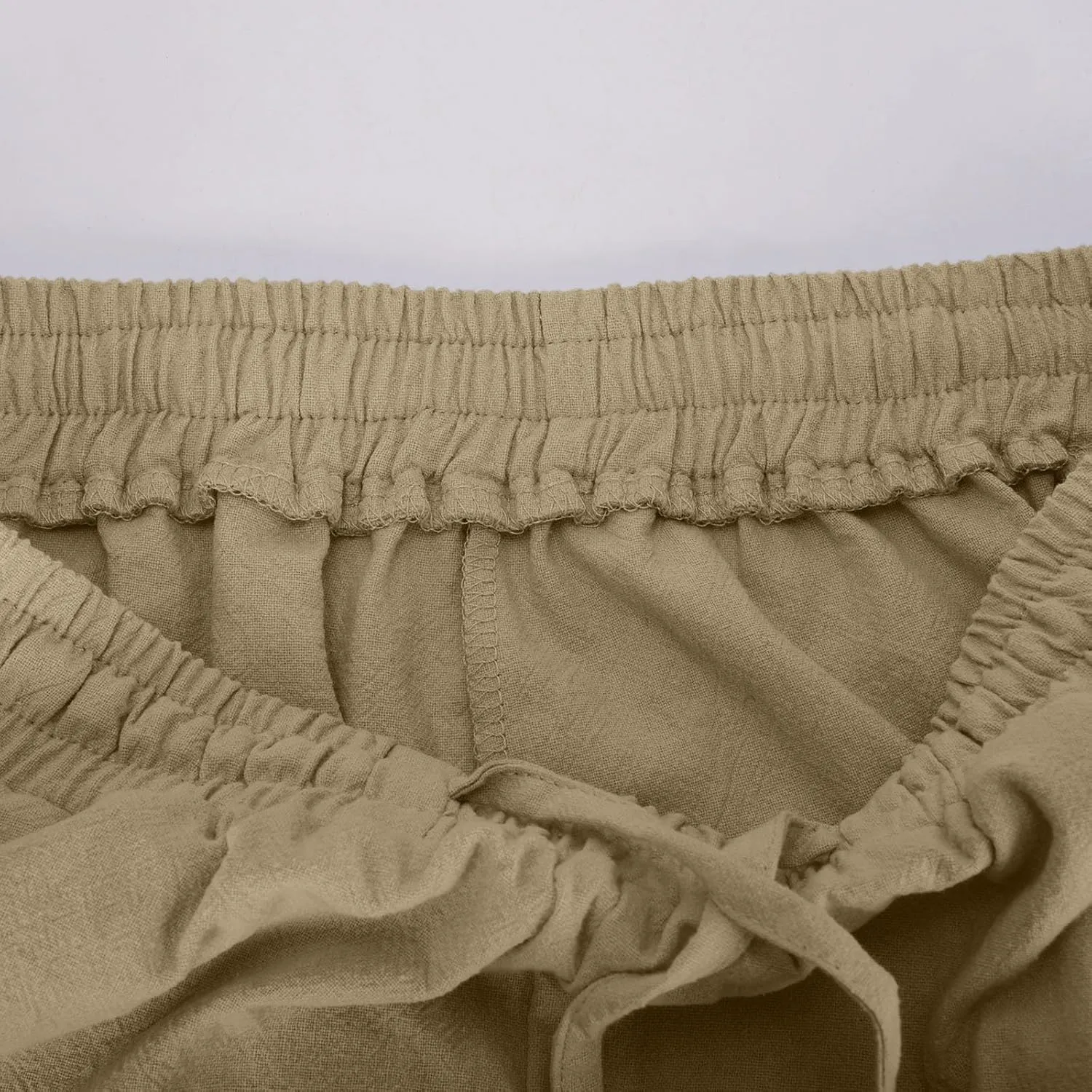 Womens Wide Leg Lounge Pants Cotton Solid Color Drawstring Waist Pants High Rise Drawstring Pants Trendy Capri Pants