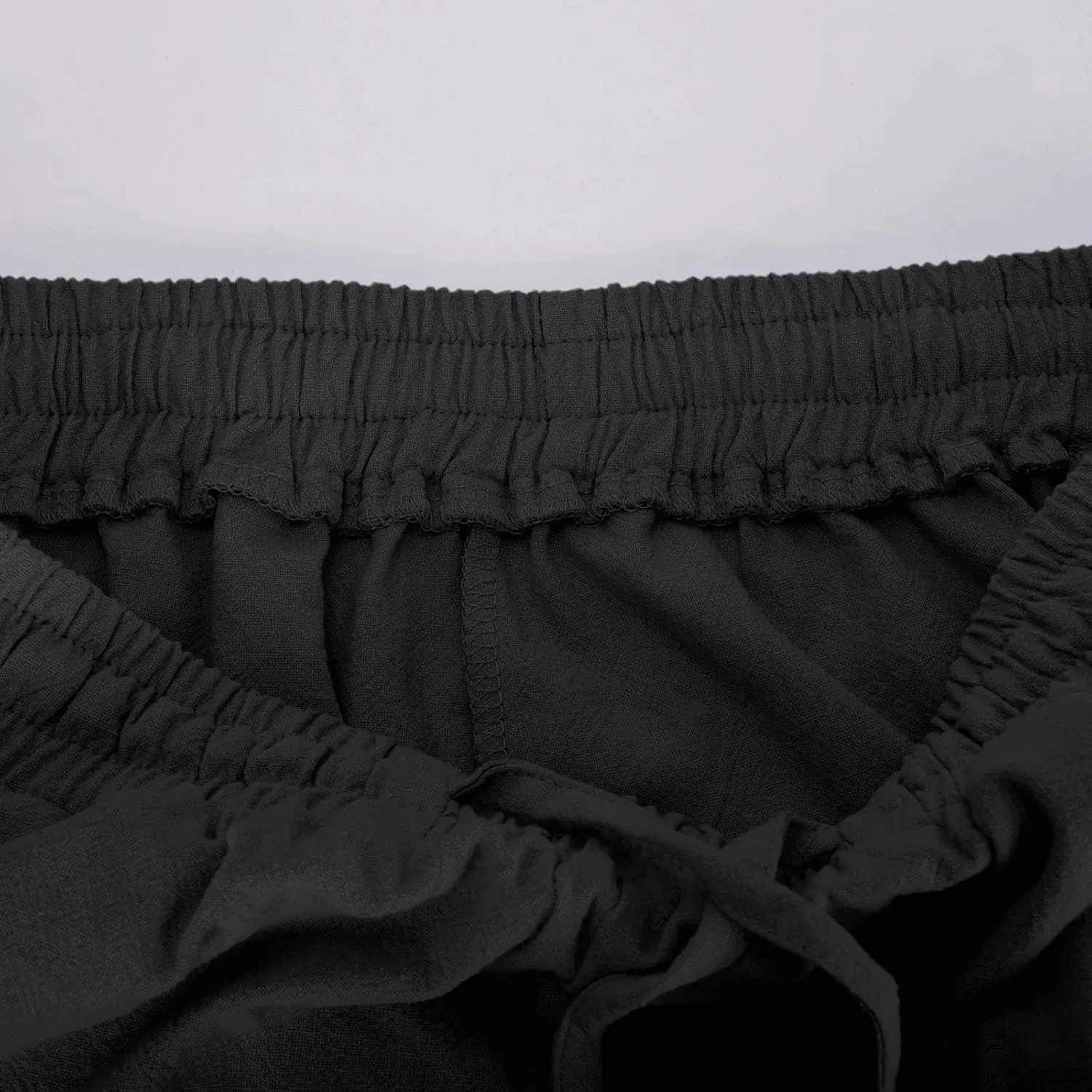 Womens Wide Leg Lounge Pants Cotton Solid Color Drawstring Waist Pants High Rise Drawstring Pants Trendy Capri Pants