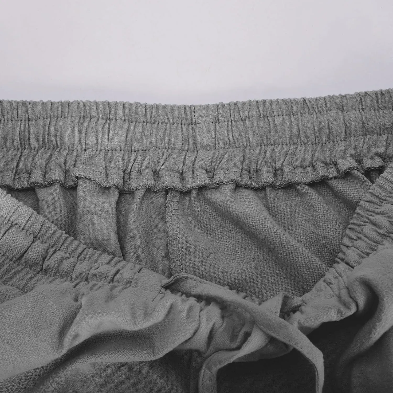 Womens Wide Leg Lounge Pants Cotton Solid Color Drawstring Waist Pants High Rise Drawstring Pants Trendy Capri Pants