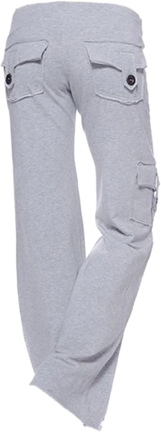 Womens Wide Leg Yoga Pants cargo wide leg pants Plus Size Flare Leggings Baggy Pants Flare Yoga Pants with Pockets
