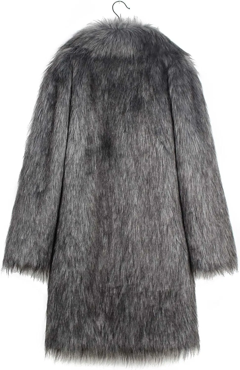 Women's Winter Faux Fur Coats Fuzzy Luxury Faux Fur Mid-Length Jacket Fluffy Thicken Long Sleeve Open Front Cardigan