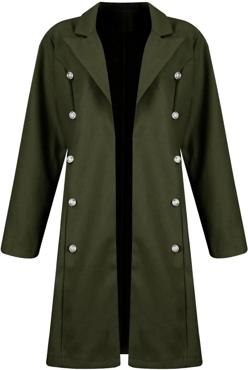 Womens Winter Jacket Coats Notched Lapel Collar Double-Breasted Wool Blend Pea Coat Fashion Comfy Warm Trench Coat