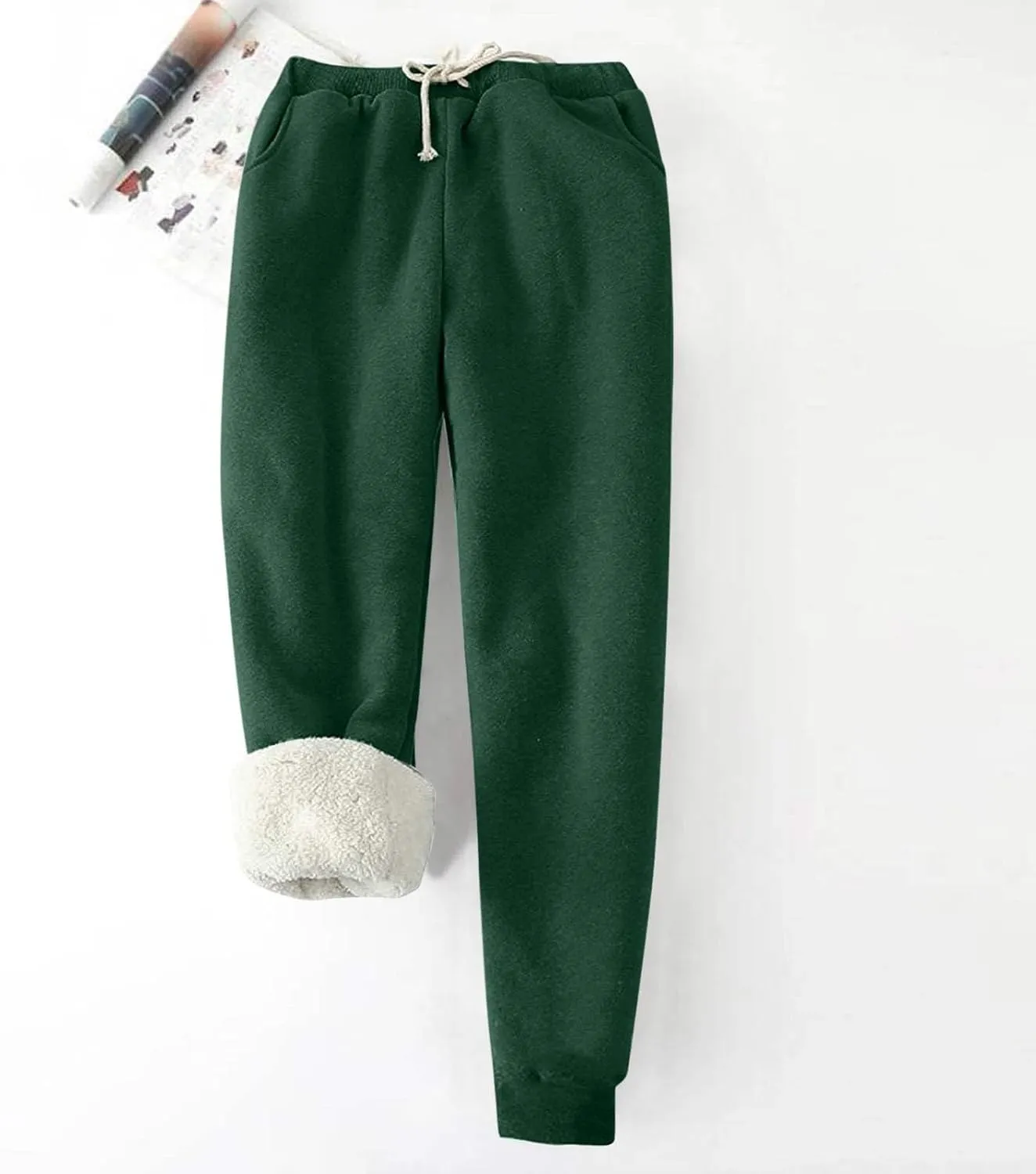 Women's Winter Warm Fleece Joggers Pants Thicken Sherpa Lined Athletic Active Sweatpants with Pockets Fashion Outfits