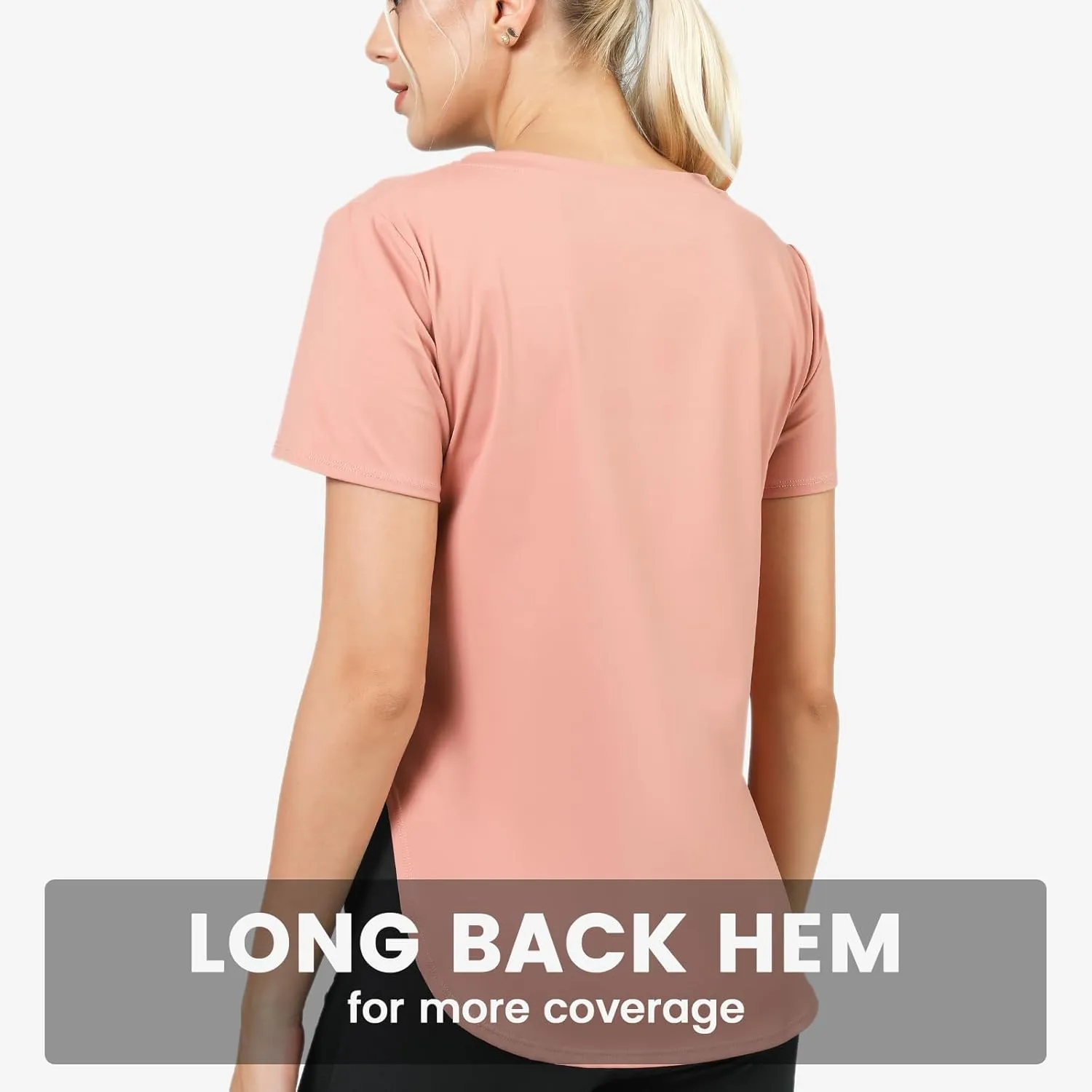 Women's Workout Tops Athletic Running Hiking Yoga Shirts V Neck Quick Dry Moisture Wicking Lightweight Breathable Activewear