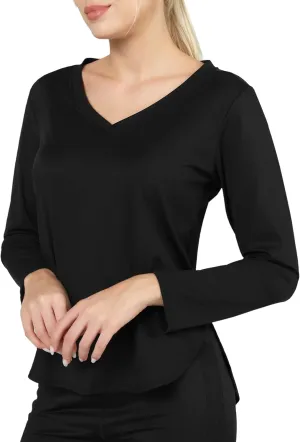 Women's Workout Tops Athletic Running Hiking Yoga Shirts V Neck Quick Dry Moisture Wicking Lightweight Breathable Activewear