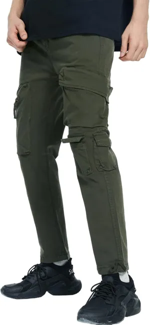 Work Pants Hiking Pants Men Cold Weather Men's Comfort Flex Waist Relaxed Fit Jean Cargo Pants Flared Men Cargo Khaki Pants Casual Wrinkle Pants Paintball Pants for Men