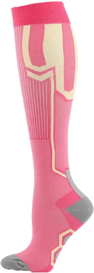 Xiaojmake Graduated Compression Socks for Women men Circulation Thermal Warm Ski Sock Athletic Running Long Calf Stockings