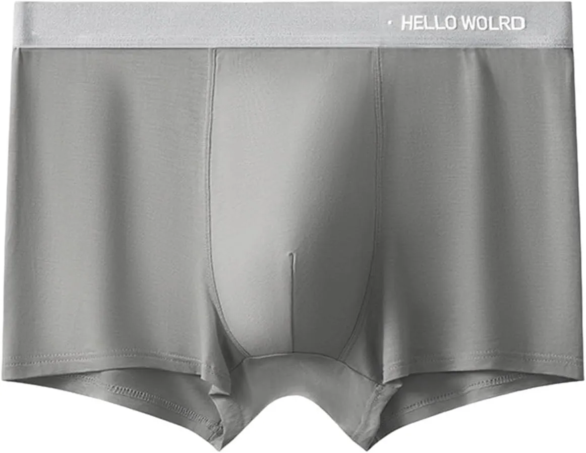 Xiaojmake Men's Modal Boxer Briefs ice silk Seamless Underwear Breathable Elastic Oversized Panties Underpants Lightweight