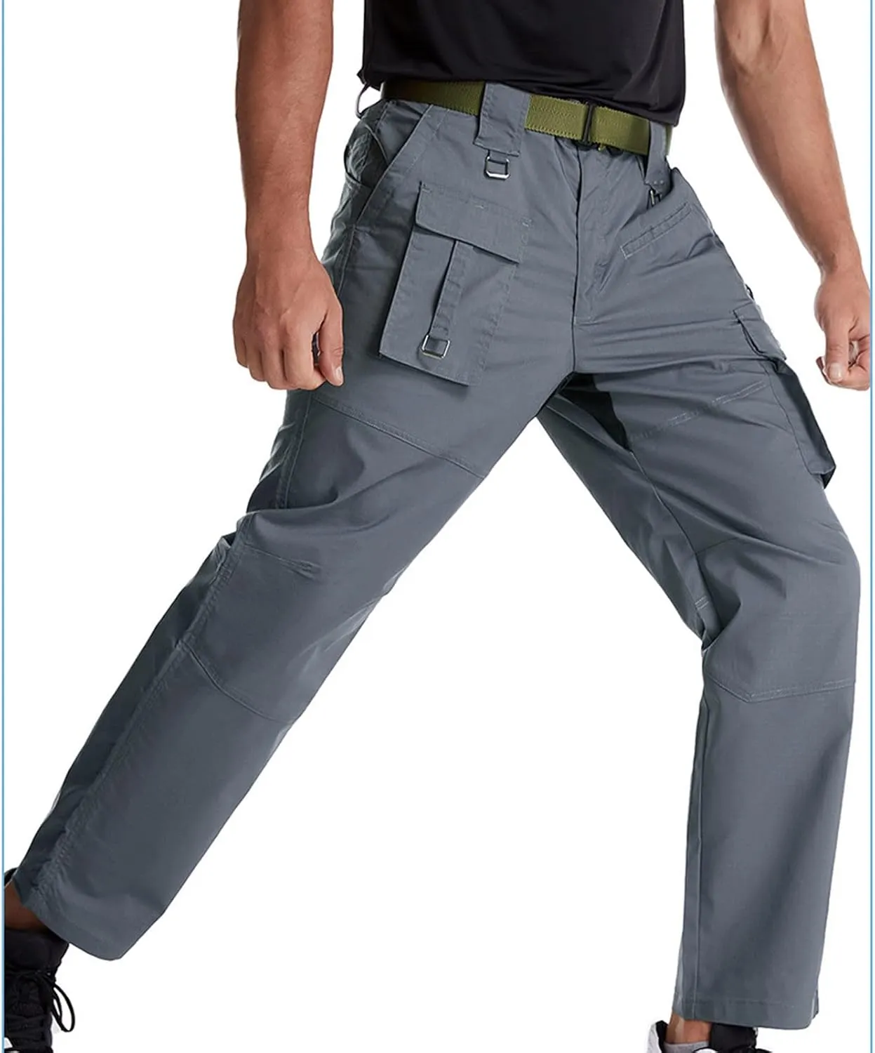 XUNRYAN Cargo Pants Men Fashion Sweatpants Tapered Lightweight Joggers Pockets Workout Athletic Running Trousers Activewear
