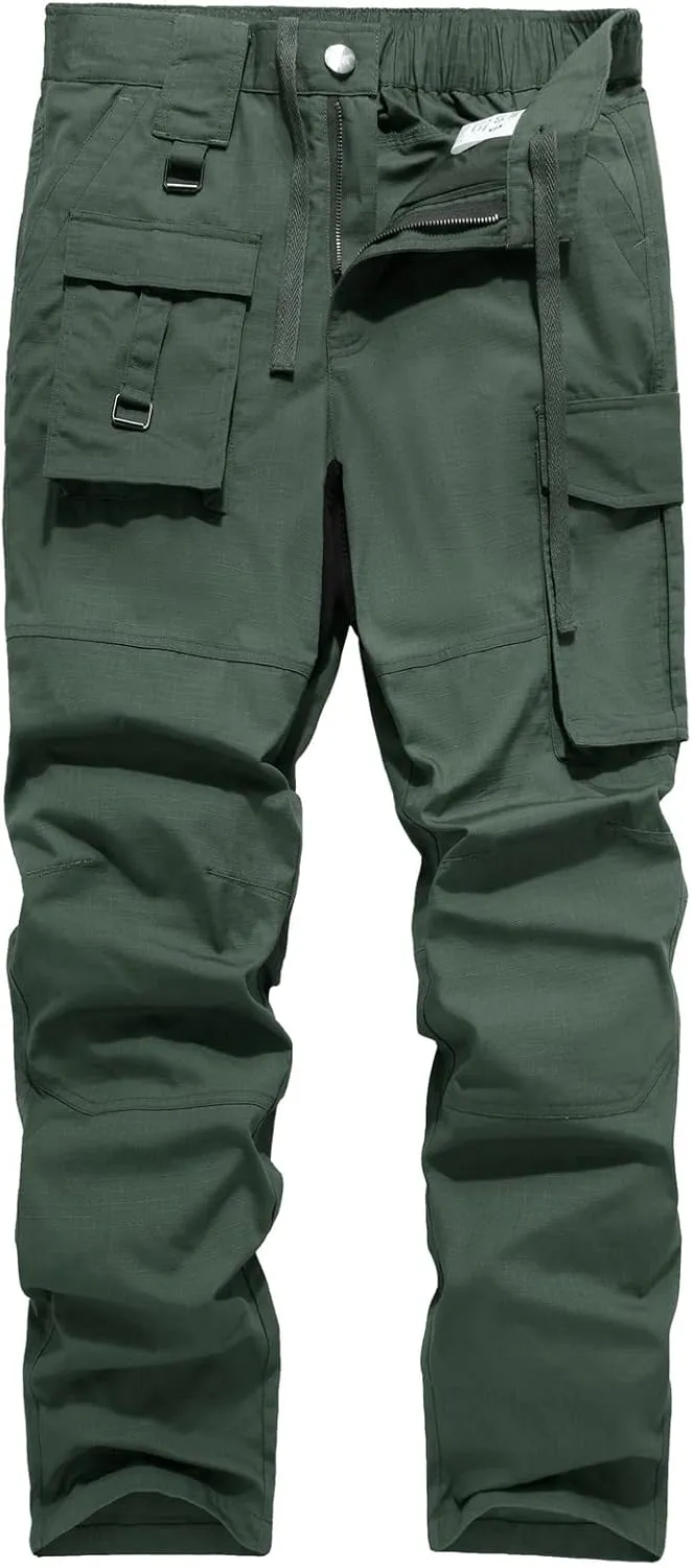 XUNRYAN Cargo Pants Men Fashion Sweatpants Tapered Lightweight Joggers Pockets Workout Athletic Running Trousers Activewear