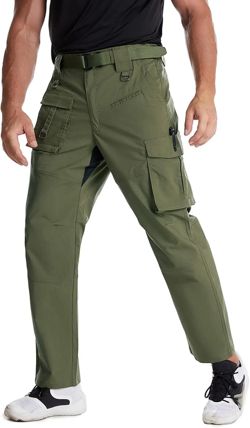 XUNRYAN Cargo Pants Men Fashion Sweatpants Tapered Lightweight Joggers Pockets Workout Athletic Running Trousers Activewear