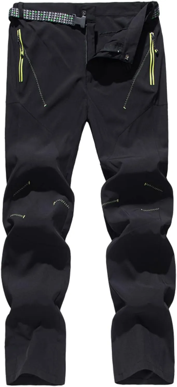 XUNRYAN Mens Hiking Pants Workout Lightweight Quick Dry Waterproof Outdoor Fishing Mountain Pants Trousers Activewear