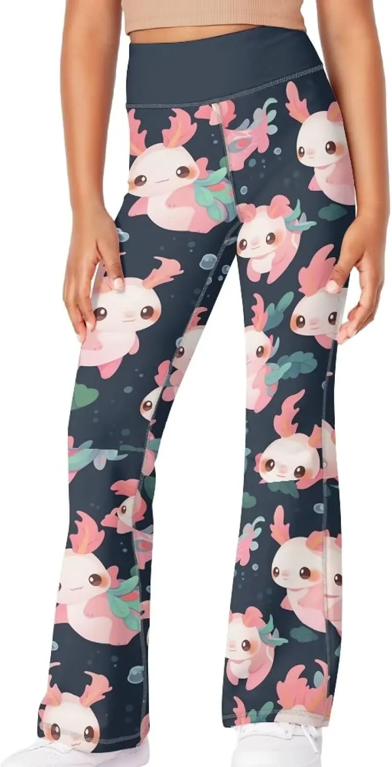 YEXIATODO Girls Wide Leg Yoga Pants Athletic Leggings 5-14 High Waisted Yoga Pants Yoga Active Leggings Tights Pants