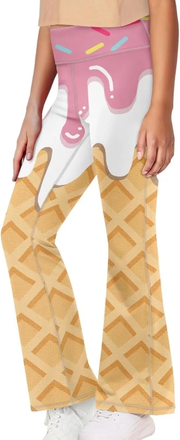 YEXIATODO Girls Wide Leg Yoga Pants Athletic Leggings 5-14 High Waisted Yoga Pants Yoga Active Leggings Tights Pants