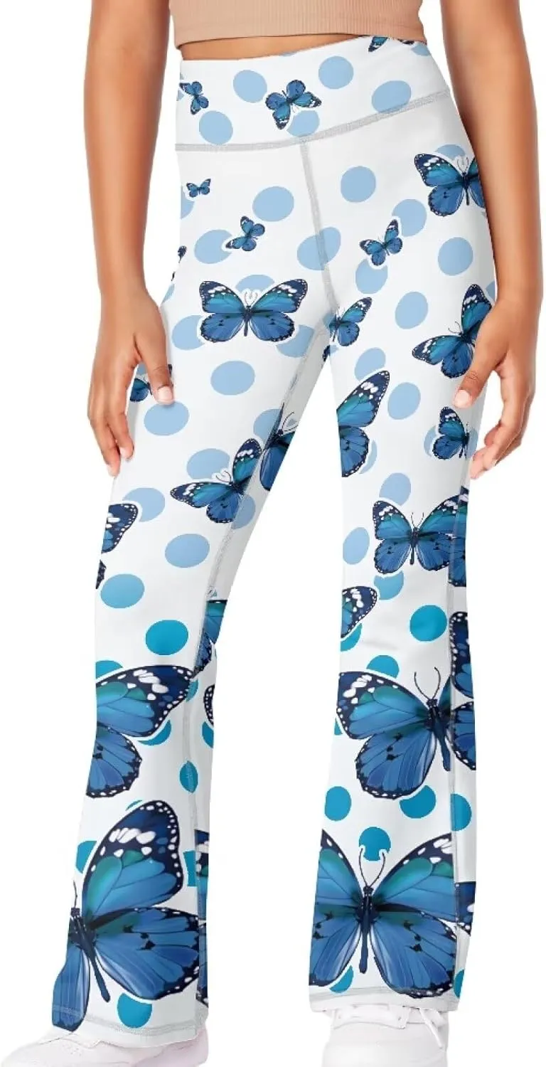 YEXIATODO Girls Wide Leg Yoga Pants Athletic Leggings 5-14 High Waisted Yoga Pants Yoga Active Leggings Tights Pants