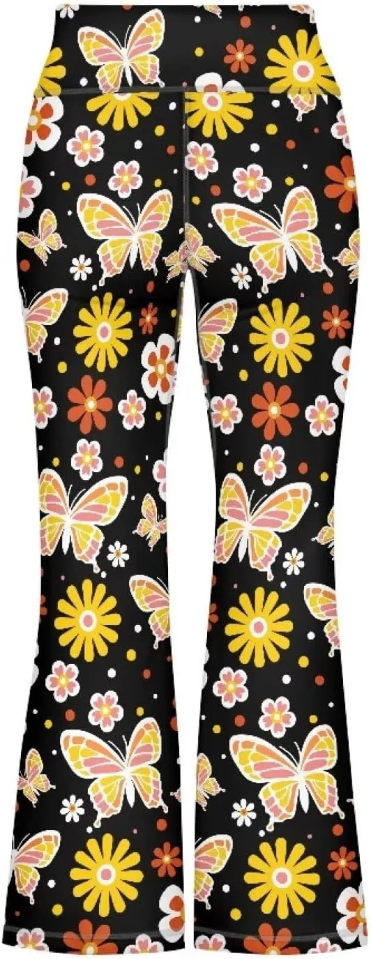 YEXIATODO Girls Wide Leg Yoga Pants Athletic Leggings 5-14 High Waisted Yoga Pants Yoga Active Leggings Tights Pants